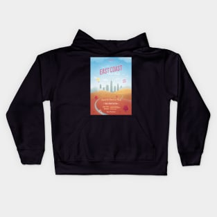 East Coast Retro Travel Poster Kids Hoodie